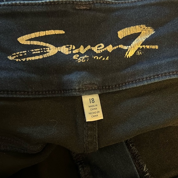Seven7 (18) Jeans Curvy Ankle Skinny Cozy Comfy Soft Stretchy Dark Blue - Picture 5 of 7